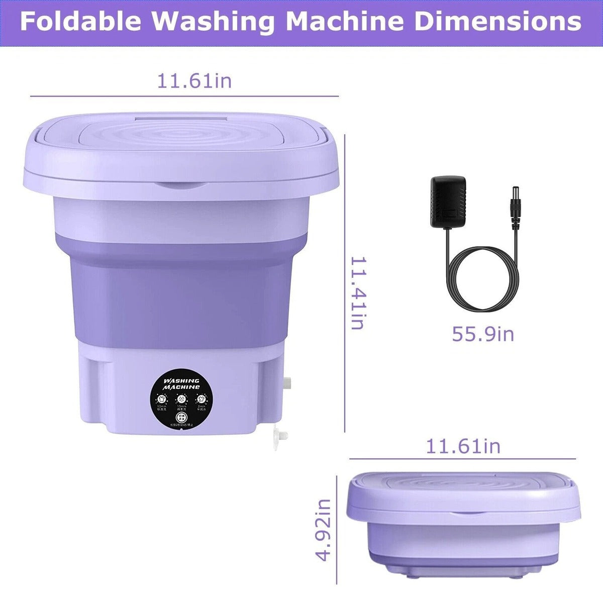Portable & Foldable Washing Machine with Drying Function