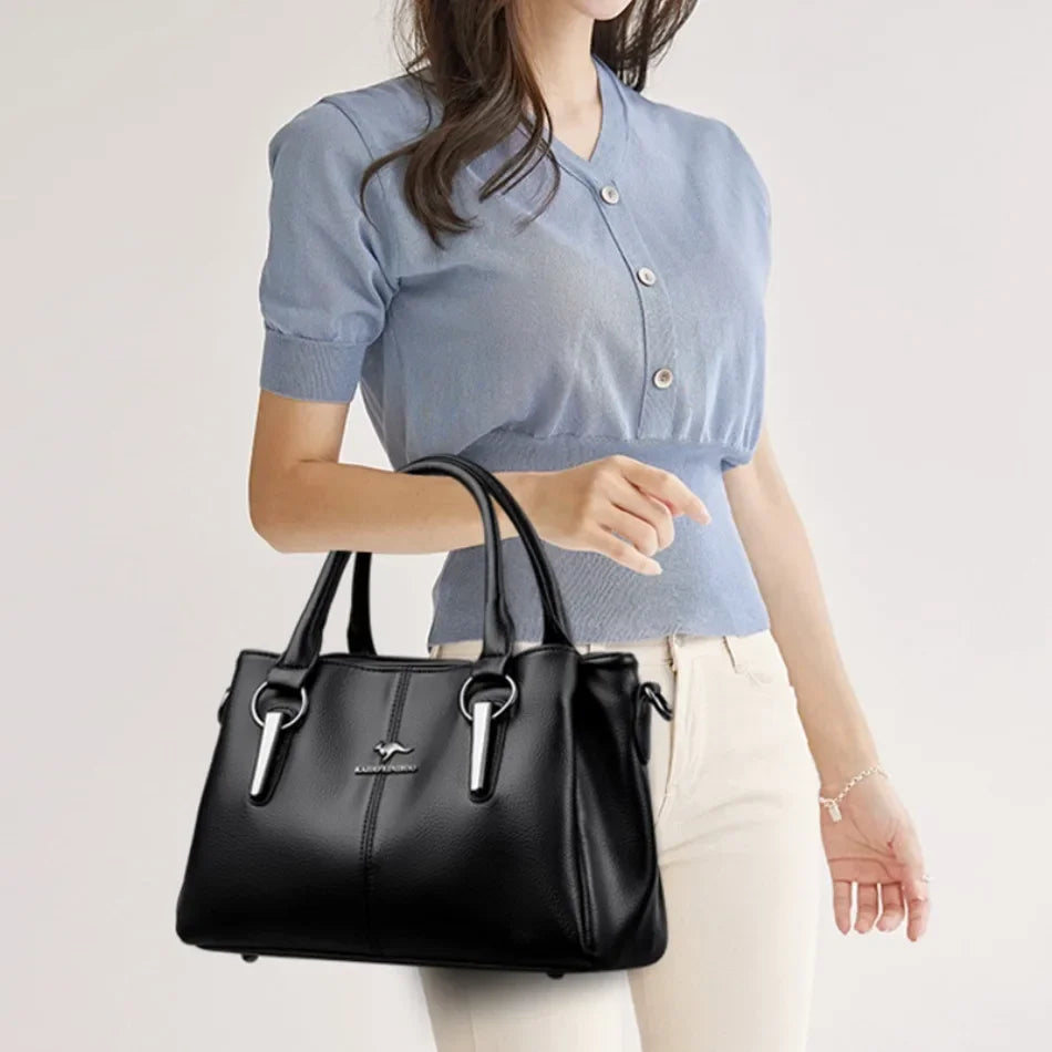 Premium Full-Grain Leather Classic Organizer Bag With Adjustable Strap 10110240653658-1