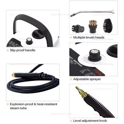 2500W Handheld High-Temperature Pressurized Steam Cleaner