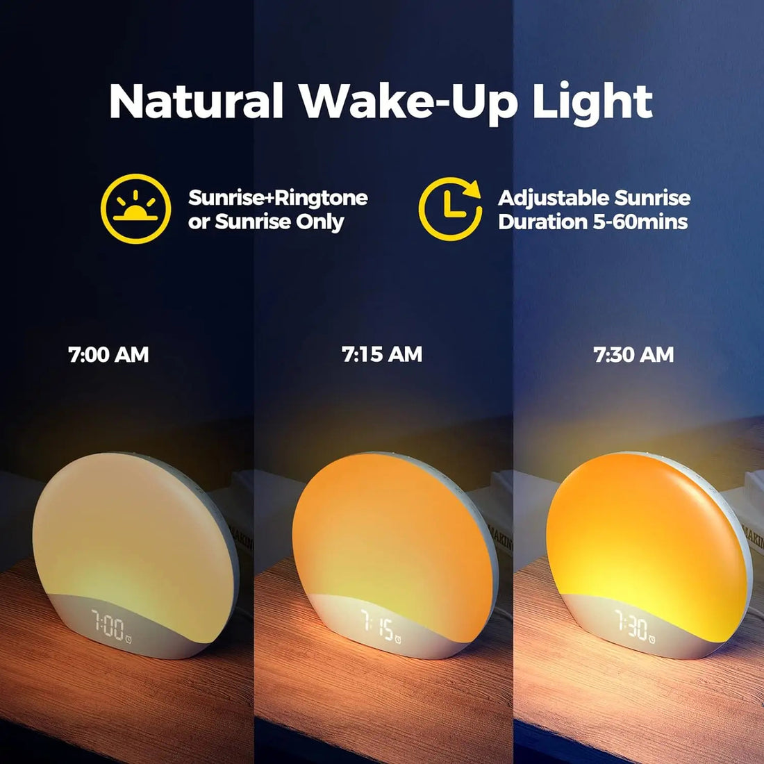 Sunrise Alarm Clock & Sound Machine – All-in-One Sleep Aid with Nature Sounds & Gentle Wake-Up Light 9678348747094-1