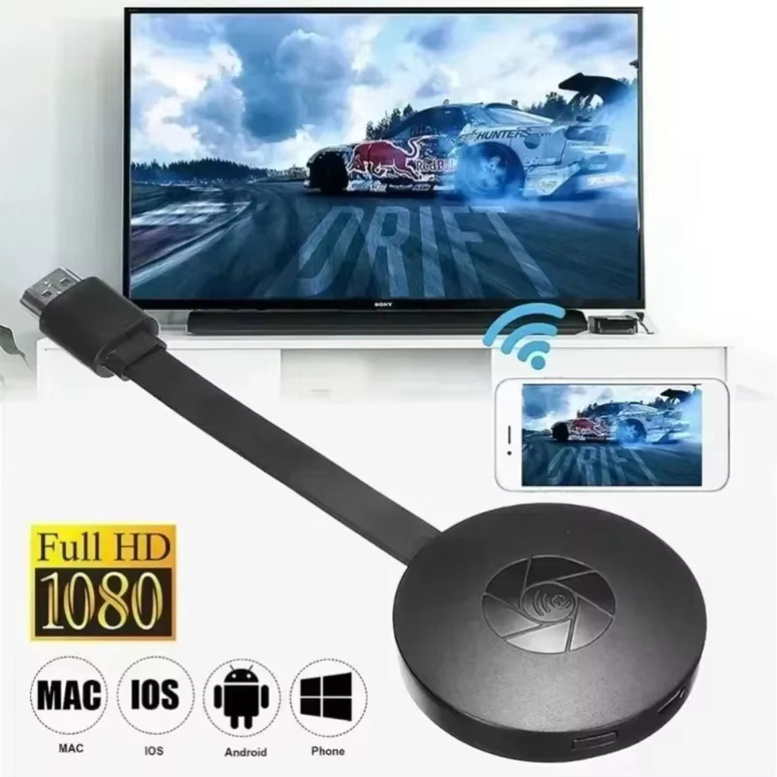 Wireless HDMI Display Adapter - 1080P WiFi Screen Mirroring for Android, iOS, Windows & Mac 15152383820102-1