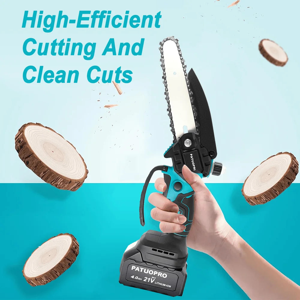 Cordless Electric Chainsaw - Lightweight, Ergonomic Design & Ideal for Effortless Pruning and Trimming 9952493404481-1