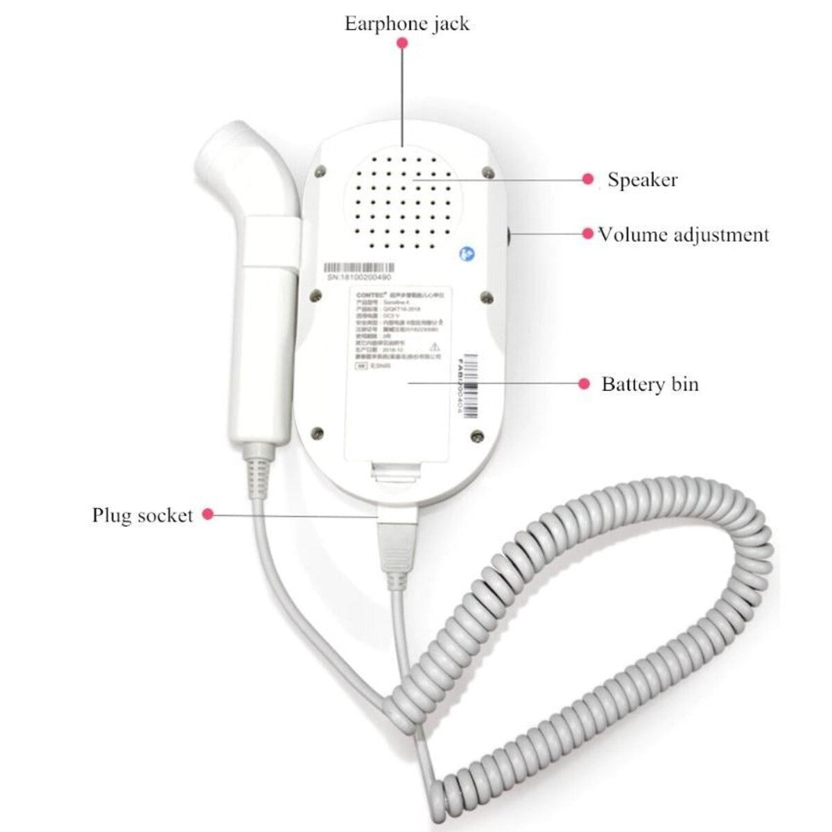 Fetal Heartbeat Doppler - Heart Beat Monitor Backlight LCD 7771327037638-1