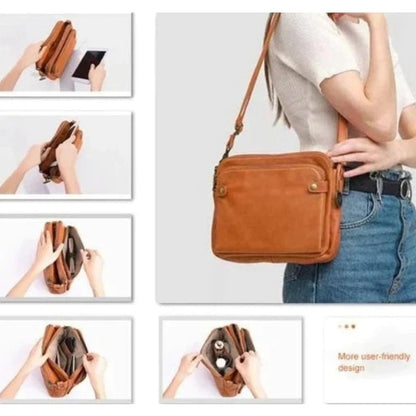 Three-Layer Leather Crossbody Shoulder & Clutch Bag 8490856546606-1