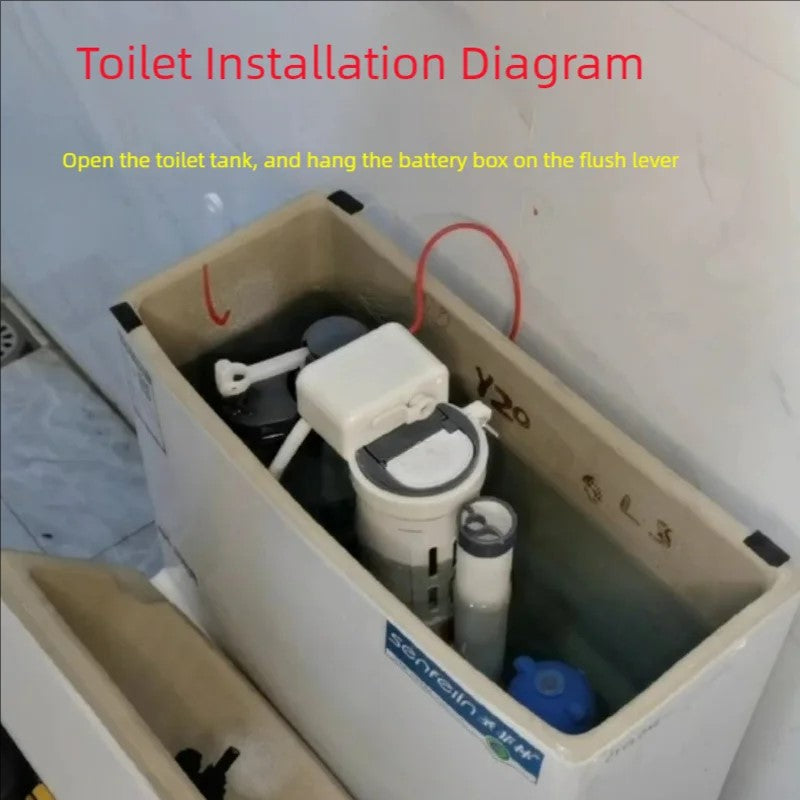 Touchless Intelligent Auto-Flush Sensor - Adjustable Automatic Motion Sensor Toilet Flush Kit Powered by Batteries 7974825361606-1