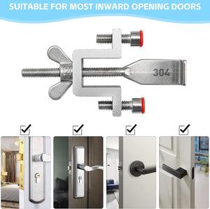 Gdfox Heavy-Duty Portable Door Lock,Travel Security Door Lock,Ideal For Travel, Home, Hotels, Apartments - Universal Dual-Adjustable Door Locku2026