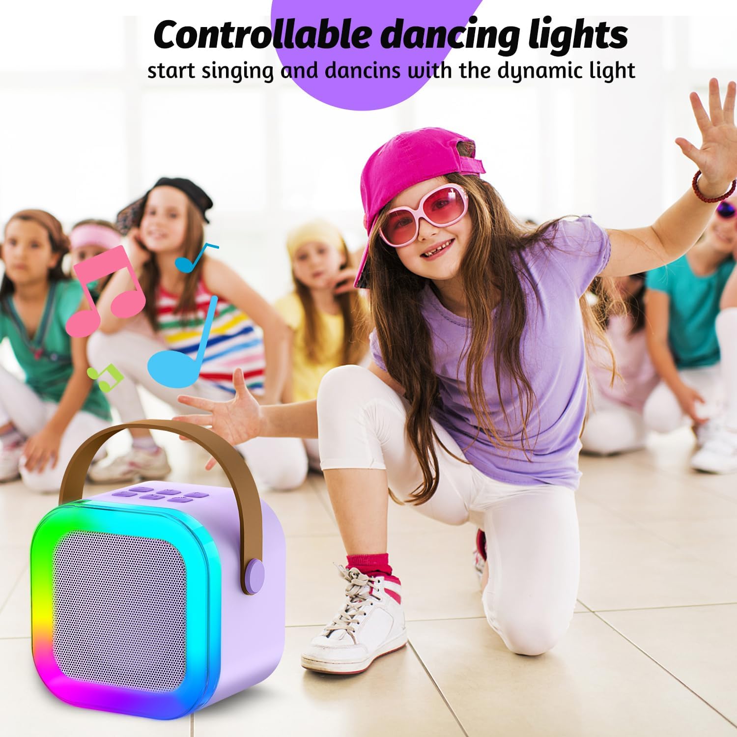 Portable Bluetooth Karaoke Machine With Rgb Subwoofer