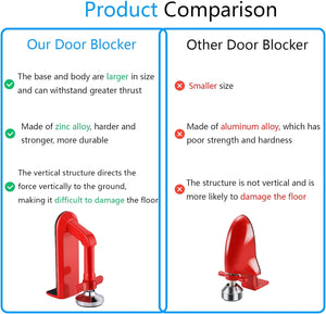 Door Stoppers Security - Portable Door Lock For Travel Anti Theft Door Blocker, Hotel Room Apartment Safety - No Drill Garage Door Brace Devices For Women, Children - Sleep With Peace Of Mind