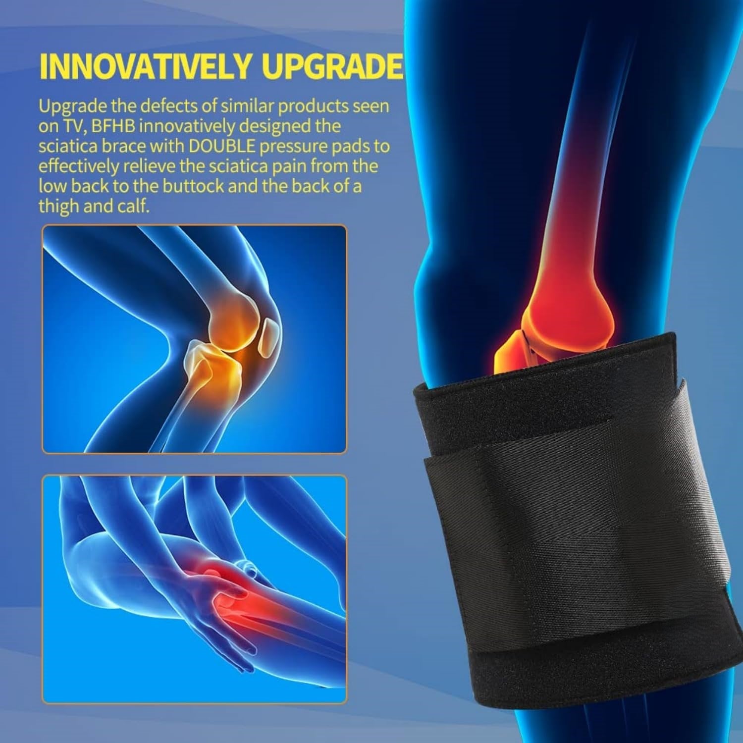 Sciatic Nerve Brace ~ Sciatica Acupressure Leg & Back Pain Relief (2 Pack)