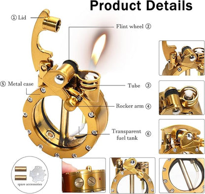 Vintage Kerosene Lighter With Refillable Flint For Cigarettes 259441