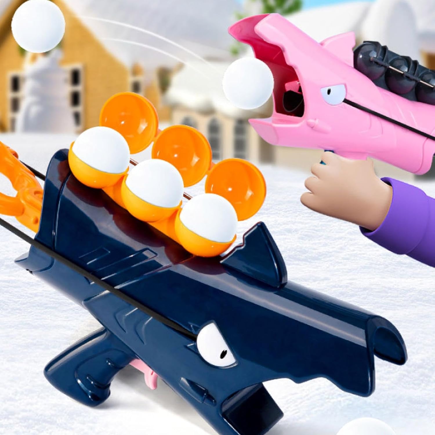 Shark Snowball Launcher Toy For Kids, Winter Fun