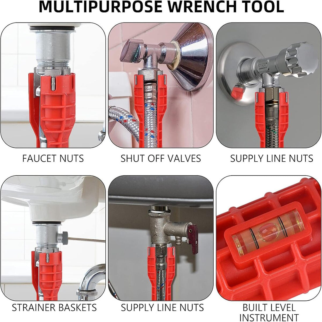 8 in 1 Multifunctional Sink Spanner Wrench for Kitchen Repair 263937