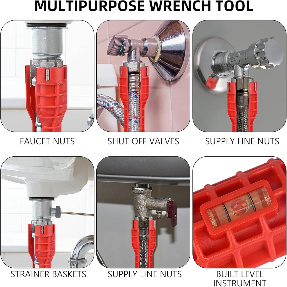 8 in 1 Multifunctional Sink Spanner Wrench for Kitchen Repair