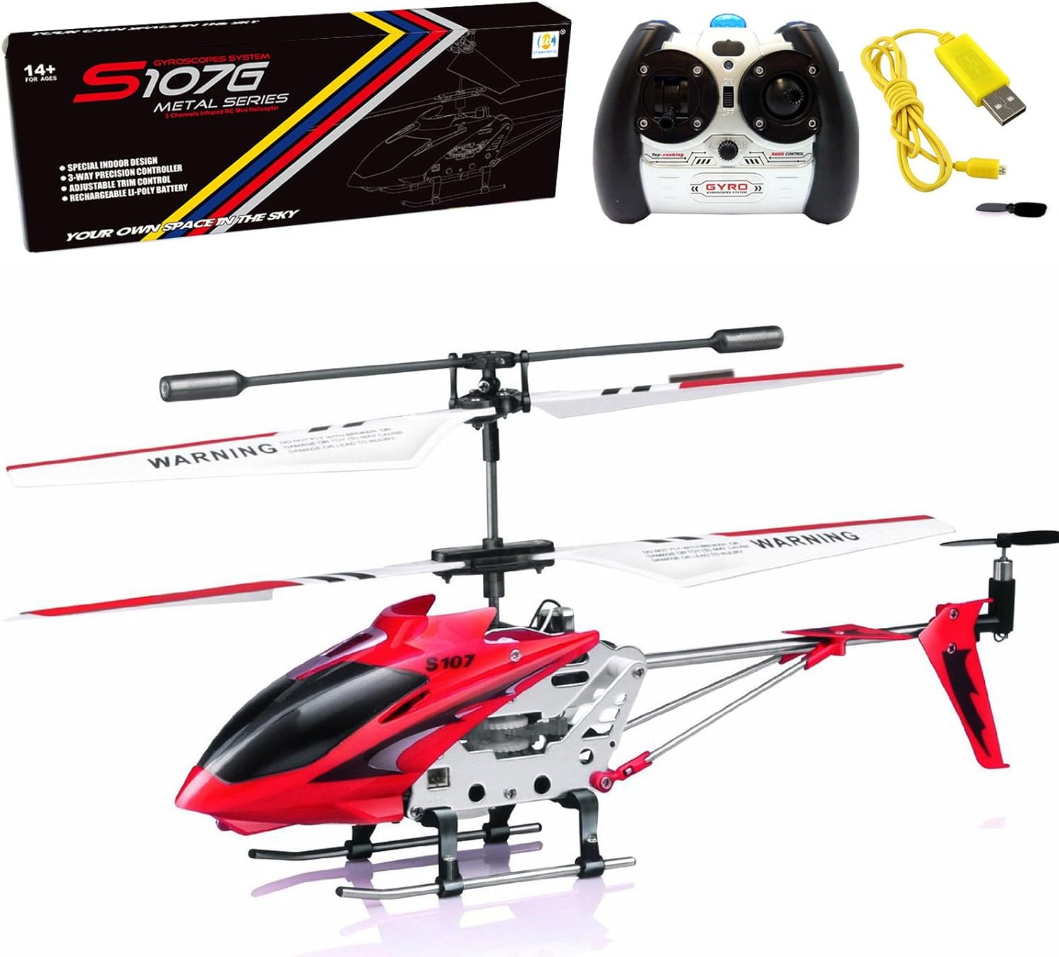 Syma S107/S107G R/C Helicopter With Gyro- Red