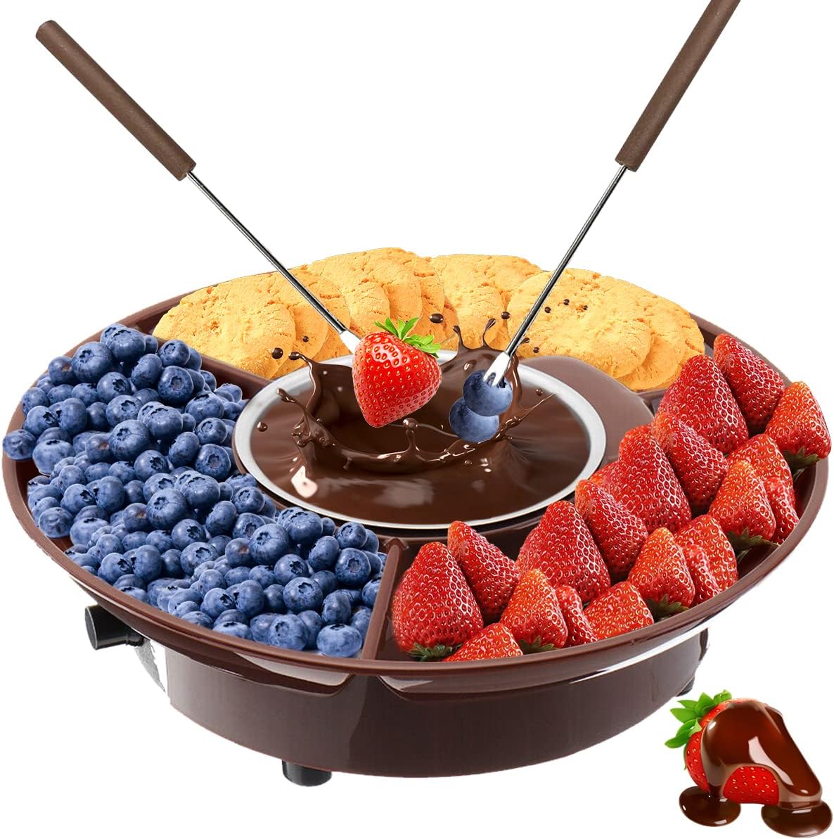 Home Electric Chocolate Fountain Machine with Fondue Pot and Dip Bowl 224821
