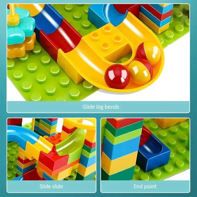 77-308Pcs Marble Race Run Big Block Compatible Duploed Building