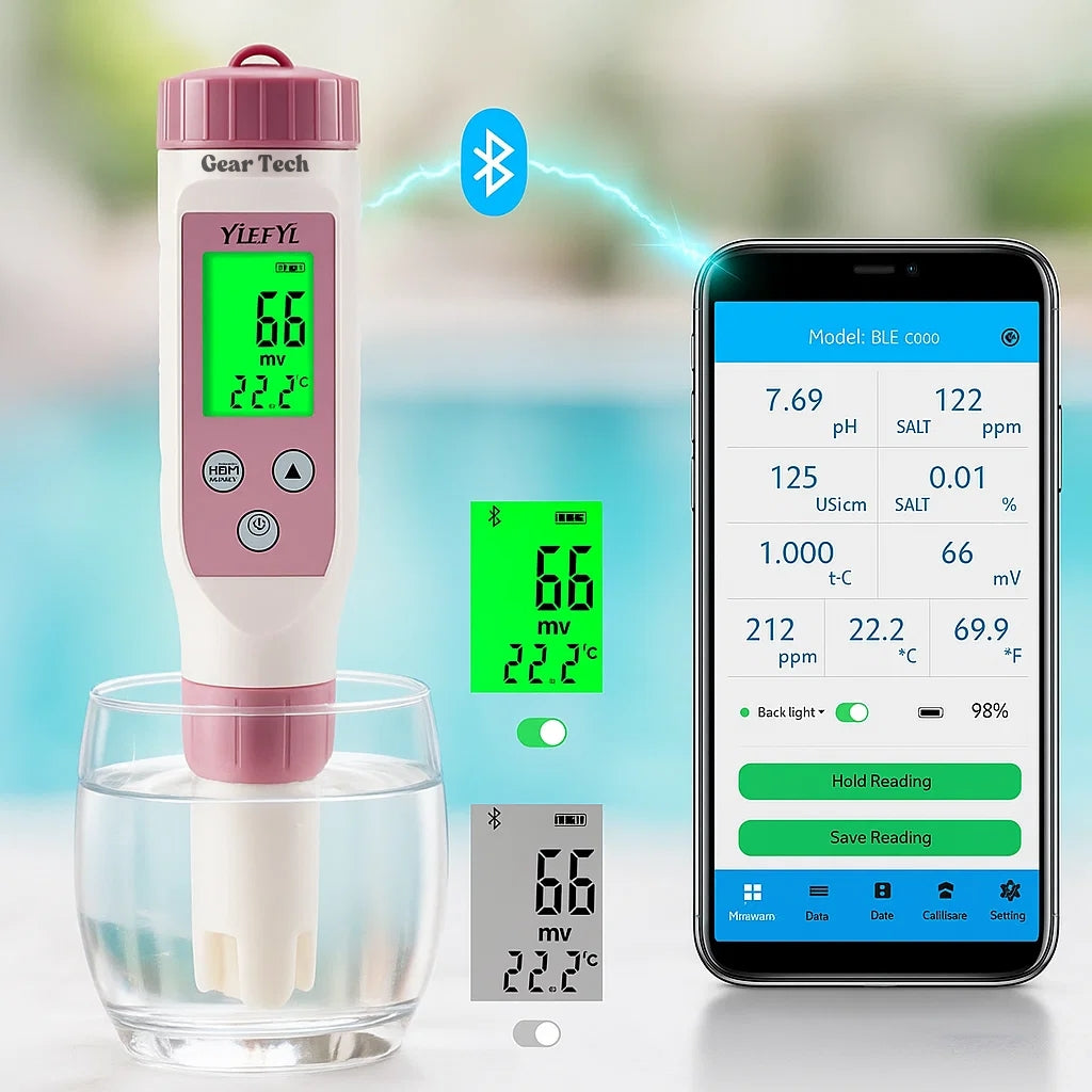 Digital Pool Tester – Measuring device for pH and chlorine for easy pH measurement in pool water 9950225891649-1