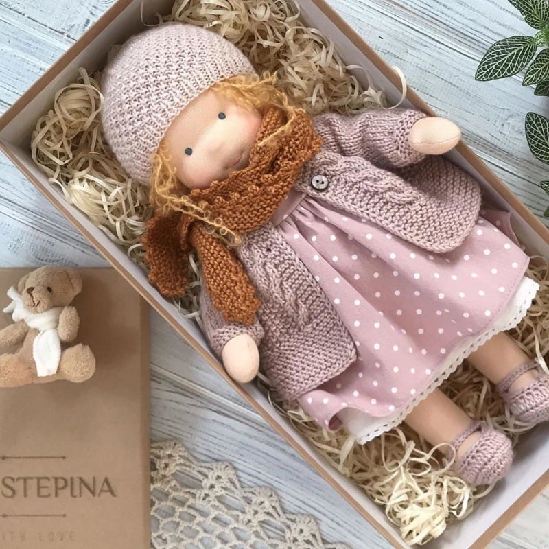 Gift for Kids-Handmade Waldorf Doll 8959340413209-1