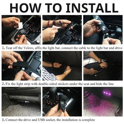 Car Interior Ambient Lights(Contains 4 light bars)