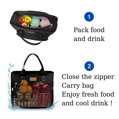 Chic Large-Capacity Lunch Tote Bag – Insulated & Waterproof for Work, Travel, Picnics & Mommy Essentials 8482630205638-1