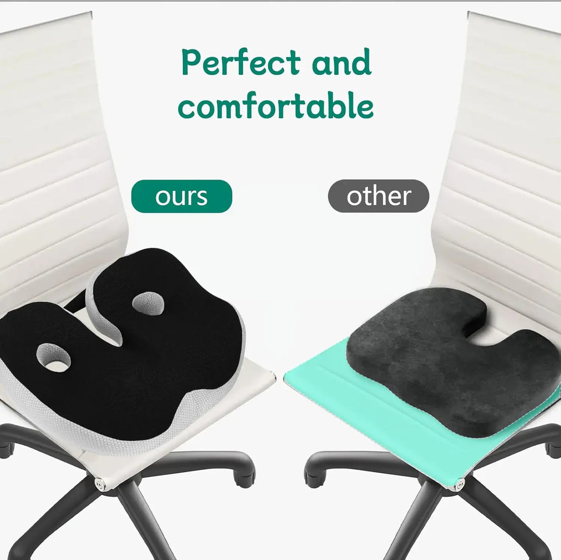 SitSmart Adjustable Memory Foam Seat Cushion - Tailbone Relief & Posture Support for Office, Car, and Dining Chairs 9919564972353-1