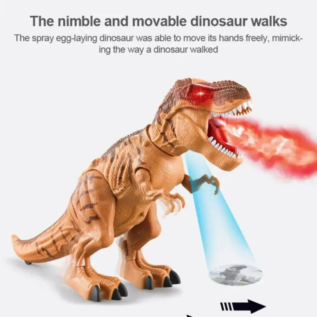 Dino-Rific RC T-Rex Toy - Roaring, Walking, Mist-Spraying Fun for Kids (3+ years) 8135955579095-1