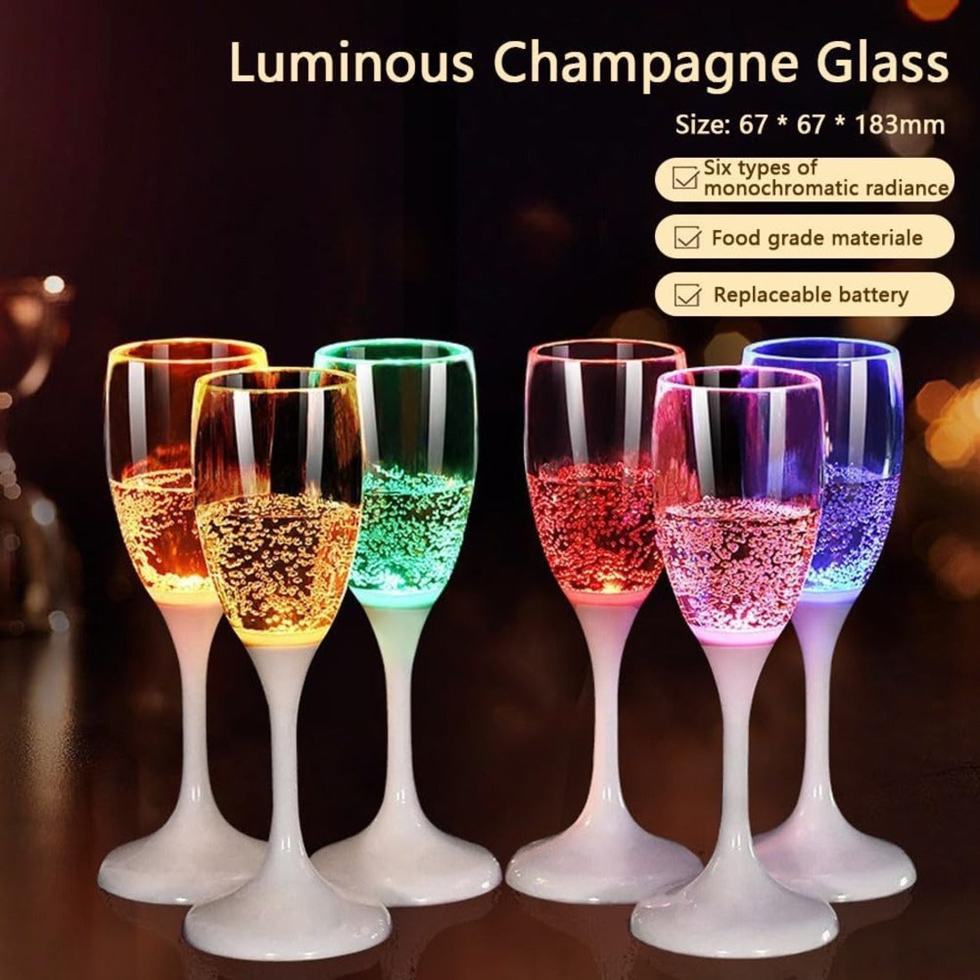 LED Wine Glasses | Light-Up Drinkware with 6 Colors | Liquid-Activated | Reusable Party Cups 4–8oz 15146748510534-1