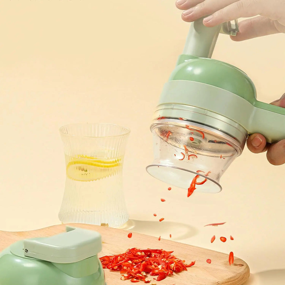 Electric Vegetable Cutter Set - Multifunctional Food Processor Hand-Held Mini Fruit Meat Grinder 15071155618179-1