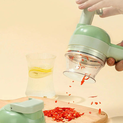 Electric Vegetable Cutter Set - Multifunctional Food Processor Hand-Held Mini Fruit Meat Grinder 15071155618179-1