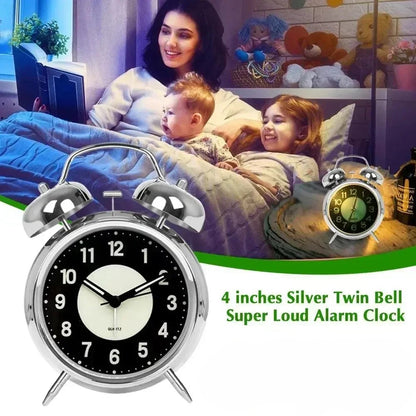 Extra Loud Retro Double Bell Alarm Clock For Heavy Sleepers