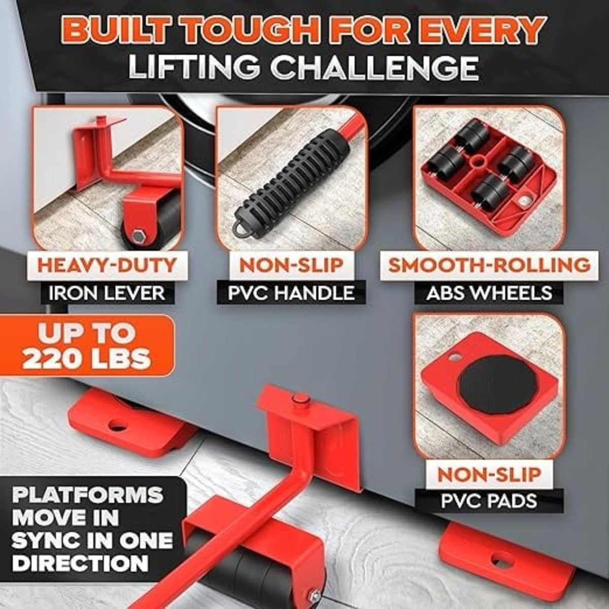 Heavy Furniture Mover Tool Set Effortless Lifting and Smooth Rolling Transport 7580695888115-1