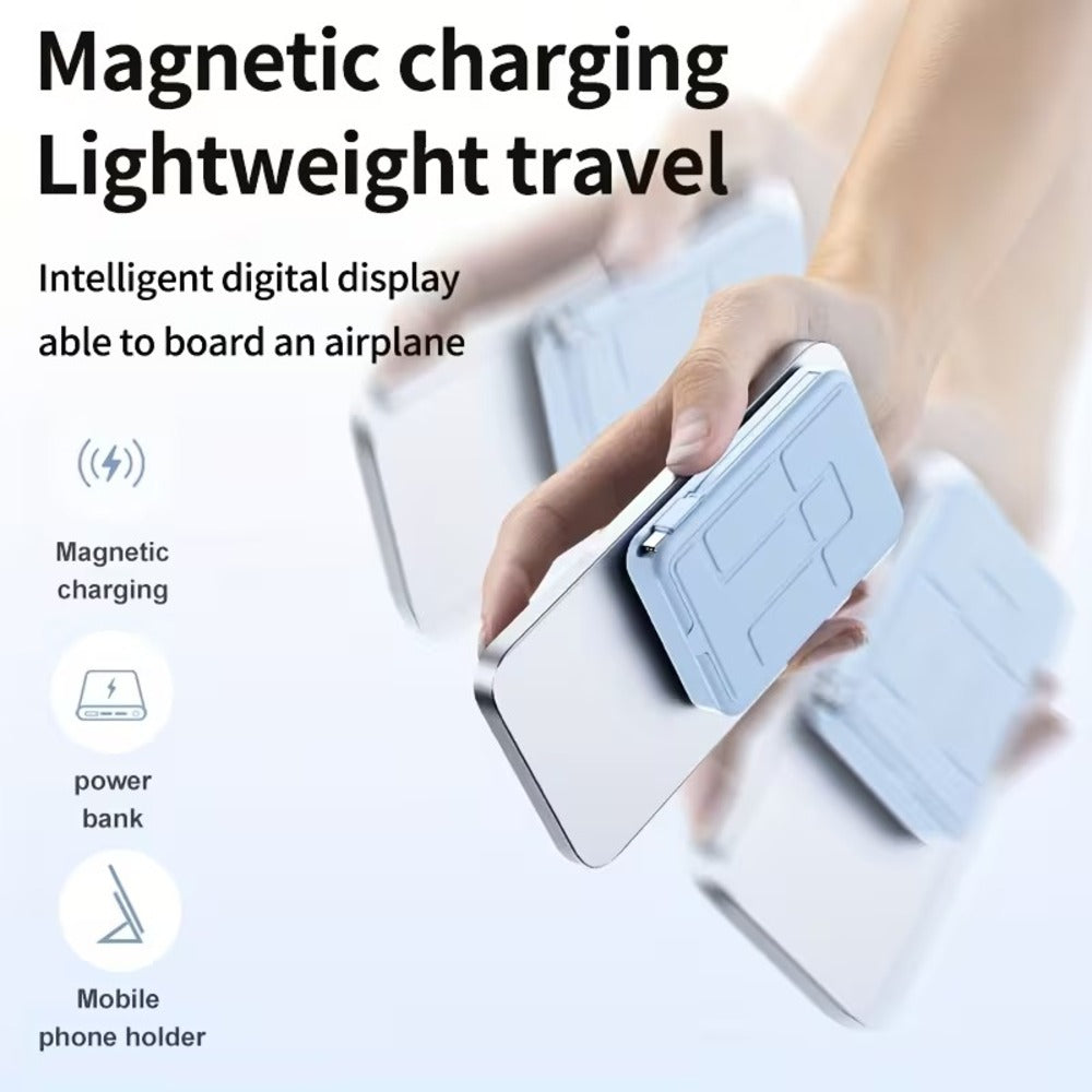 Portable Magnetic Wireless Power Bank 10000Mah Fast Charge With Stand 7974566166575-1