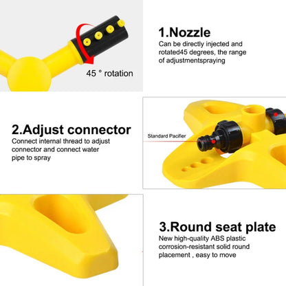 3-Arm Adjustable 360 Rotating Lawn Sprinkler for Gardens -AutoRotating Sprinkler System