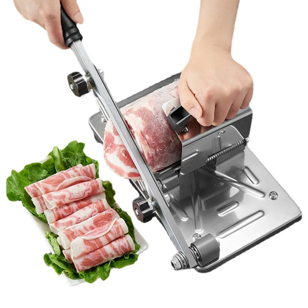 Manual Stainless Steel Frozen Meat Slicer With Adjustable Thin Slices 9730161443118-1