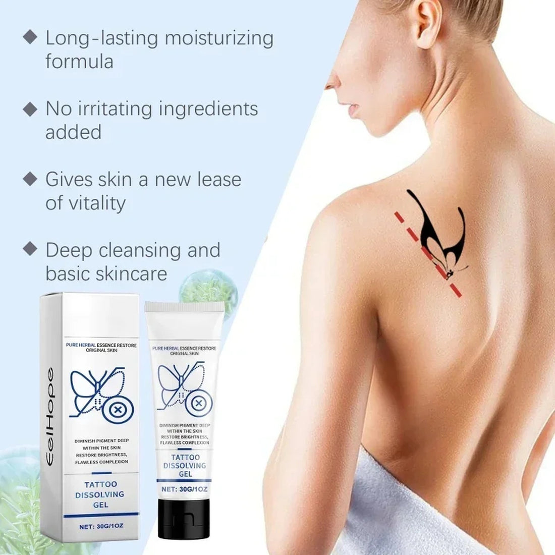 Tattoo Gone Removal Cream Fades Ink Restores Natural Clear Skin (30g) 14914338193734-1