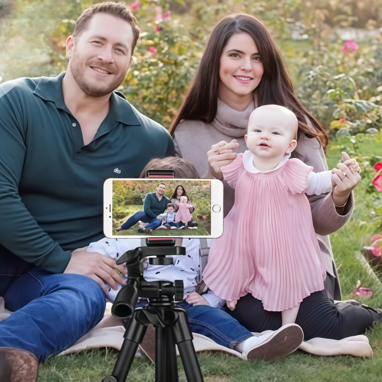 Extendable Phone Tripod with Bluetooth Remote - Versatile Selfie Stick & Stand