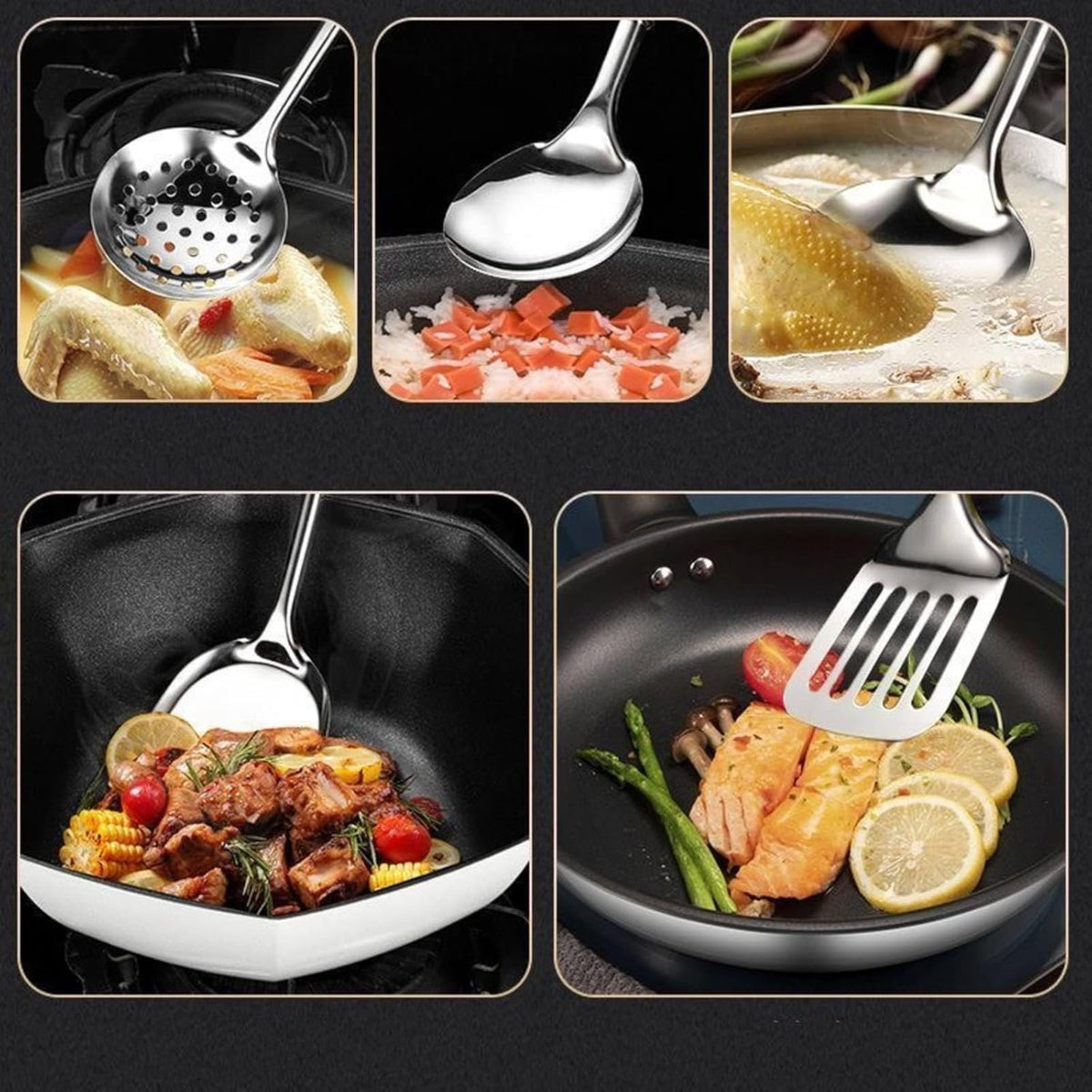 Premium Stainless Steel Cooking Utensils | 5pcs Set 9709977436446-1