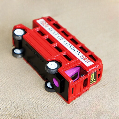 Wooden London Bus Toy – Double Decker Playset with Passengers & Driver 9633821655382-1