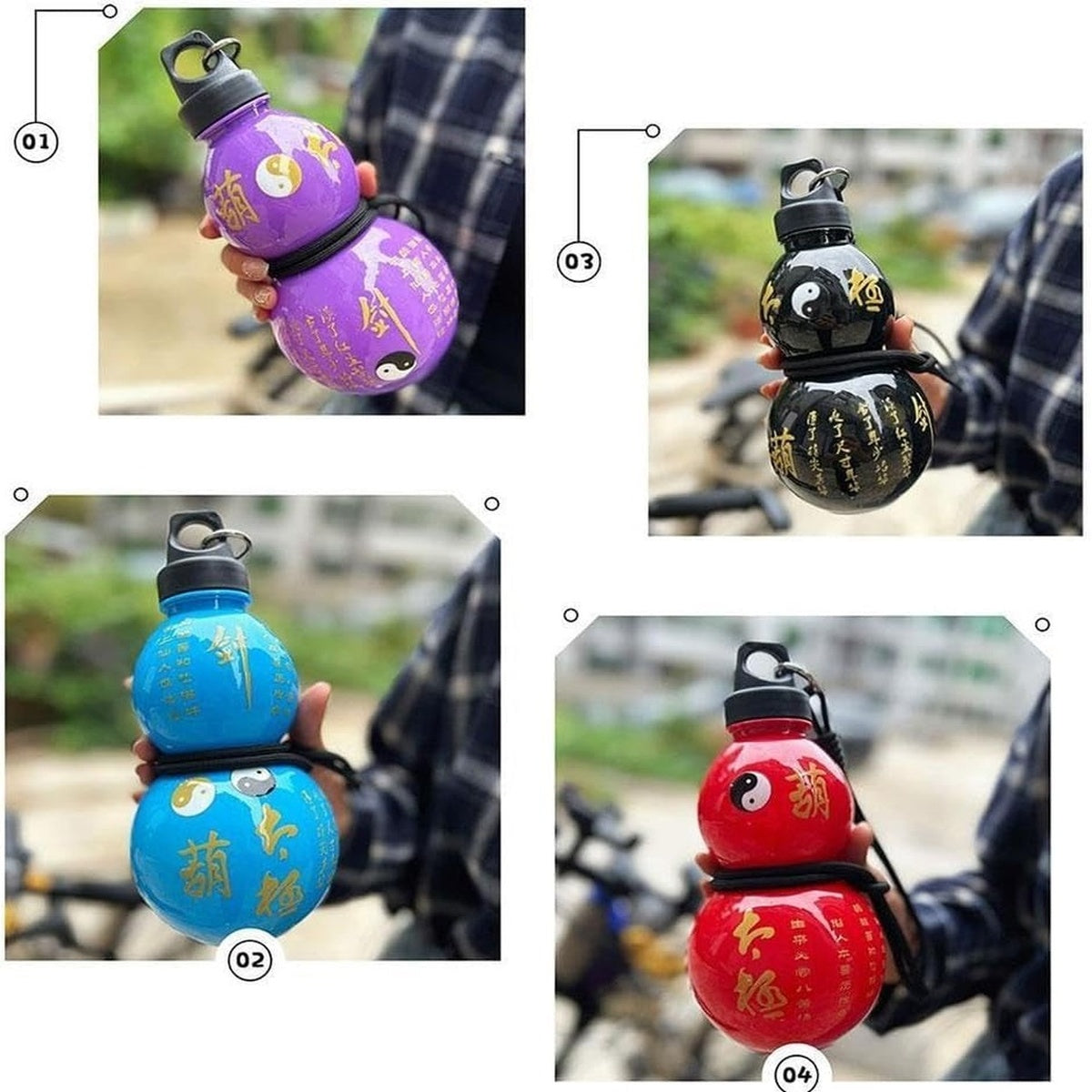 Retro Gourd-Shaped Water Bottle For Sports & Travel (800ml) 8810070114541-1