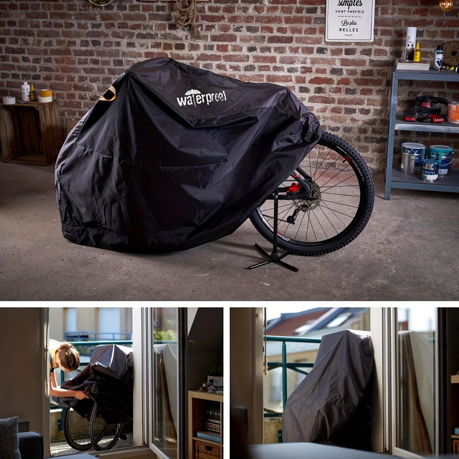 Rugged Waterproof Bicycle Cover - Heavy Duty Protection for Outdoor Storage and Weather Resistance 9932748325185-1