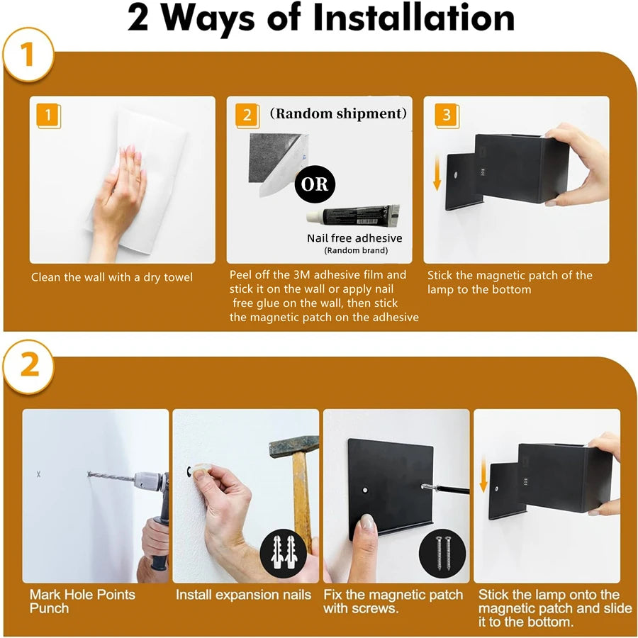 Wireless Rechargeable Wall Lamp - Adjustable Up & Down Light, USB Powered for Home Decor & Cozy Ambiance 9950225989953-1