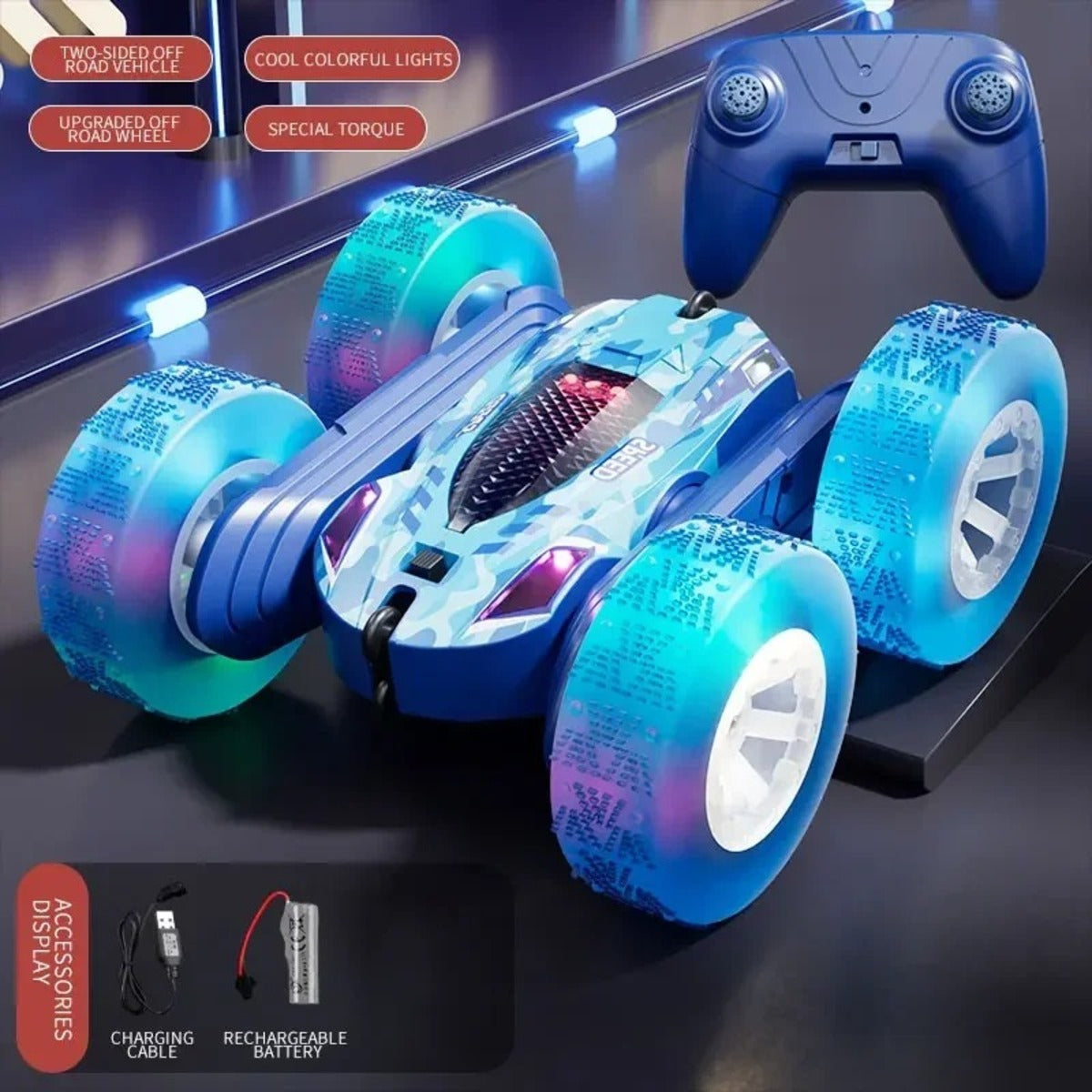 Rc Stunt Car Double Sided Flip 2.4G Remote Control Cars 360¡Ã Rotation Rc Off Road Drift Car Children Gifts For Kids Adults Boys 9751061496115-1