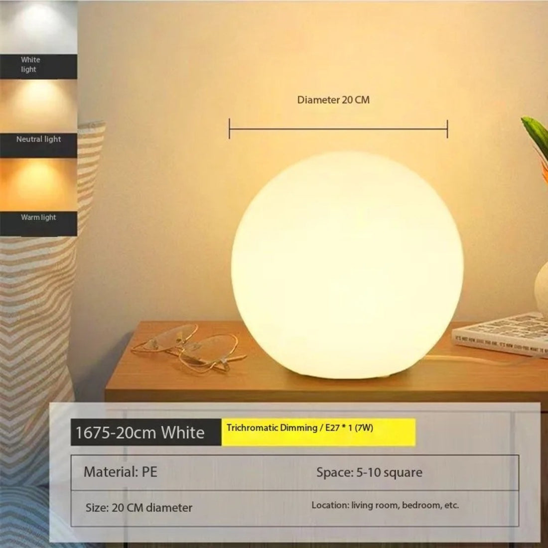 Modern Dynamic Led Table Lamp – Spherical Ball Portable Rechargeable Ambient Lighting 10156535742803-1