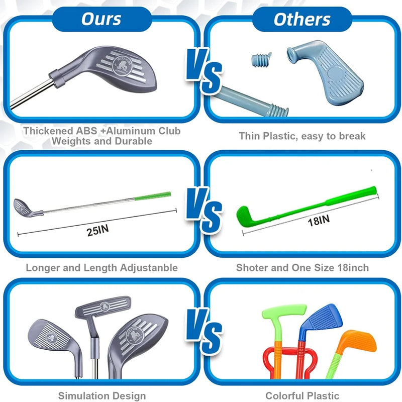 Swingiq – Adjustable Children'S Golf Set With Telescopic Clubs, 3 Balls & 2 Targets For Children Aged 3–8 Years 10590817845512-1