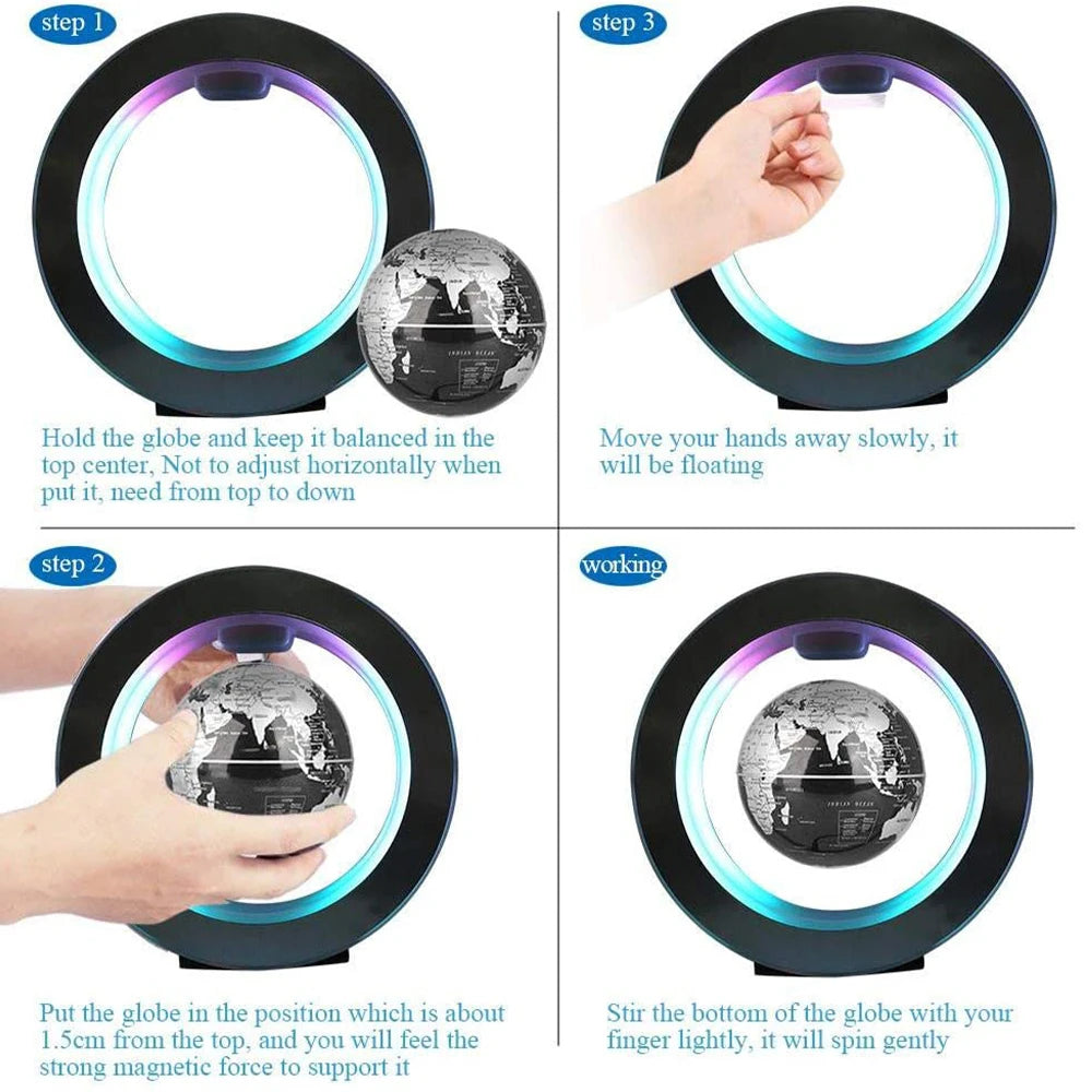 Levitating Led Globe – Magnetic Floating World Map With Light-Up Frame Modern Decor & Unique Gift Idea 10284816105750-1