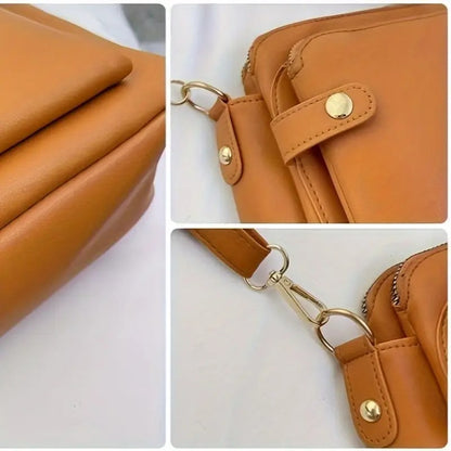 Three-Layer Leather Crossbody Shoulder & Clutch Bag 8490856546606-1