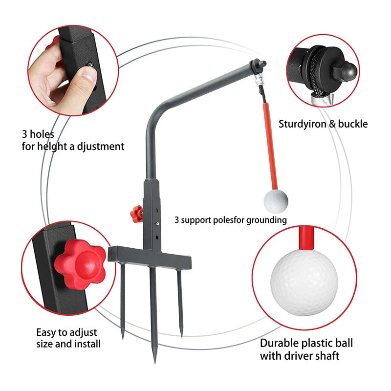 Golf Swing Trainer Adjustable Practice Aid Improve Posture Grip Accuracy