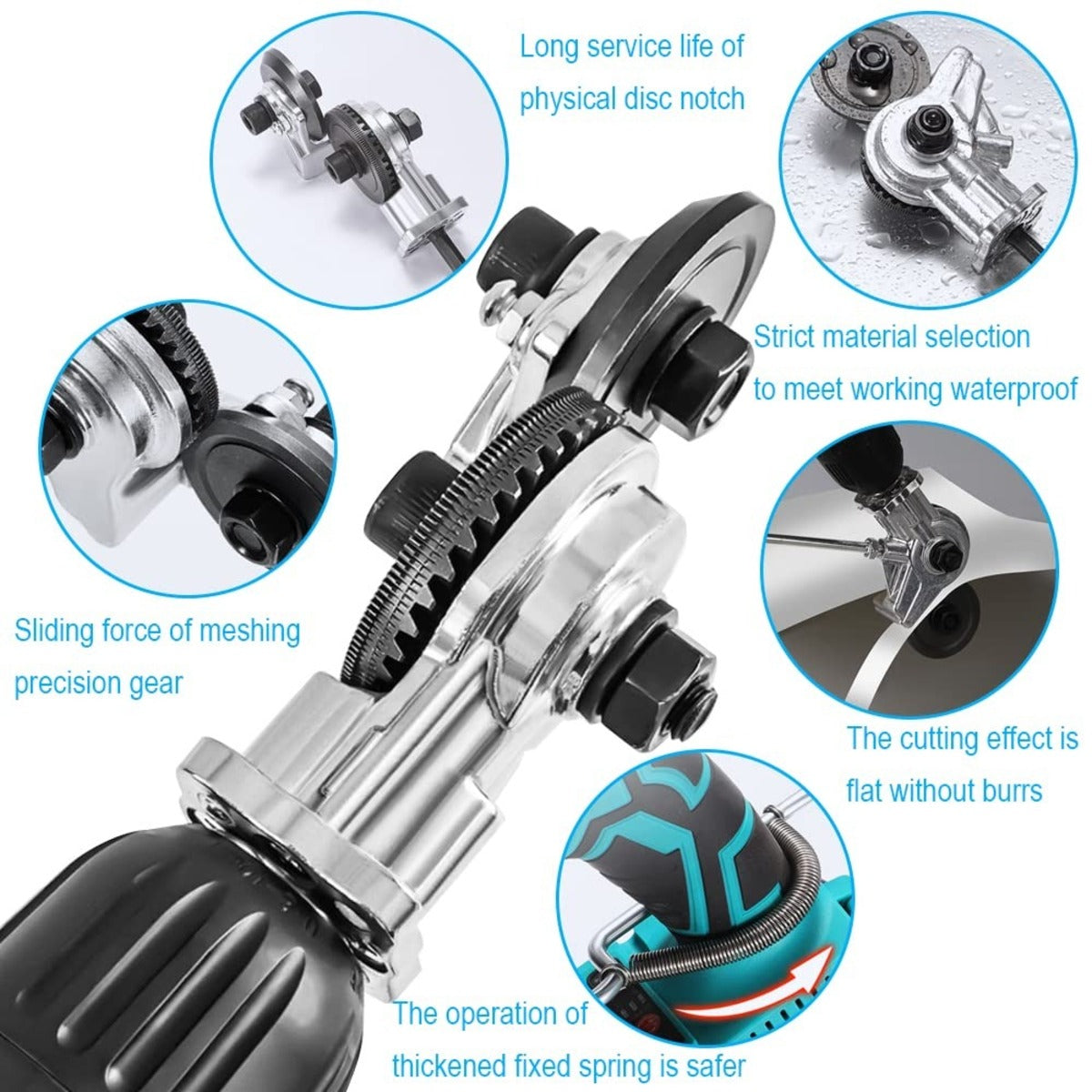 Metal Nibbler Drill Attachment Cutter Tool For Sheet Metal Cutting 8545290584366-1
