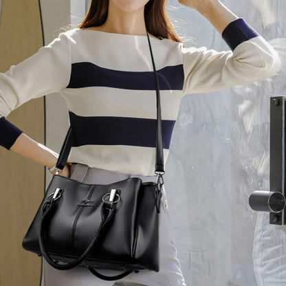 Premium Full-Grain Leather Classic Organizer Bag With Adjustable Strap 10110240653658-1