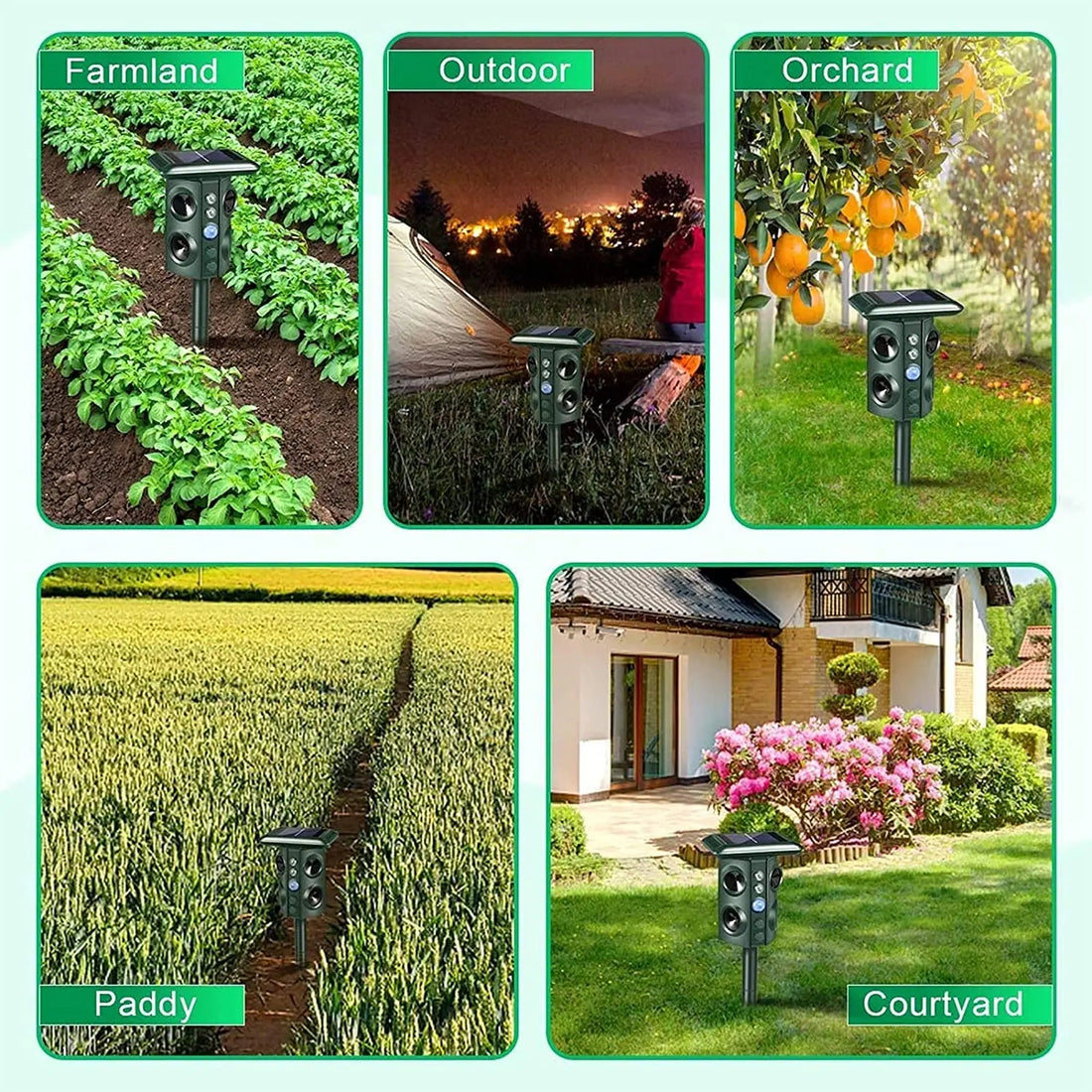 Outdoor Ultrasonic Bird Repeller - Effective, Humane Woodpecker Deterrent for Gardens, Patios & Farms 9945609077057-1